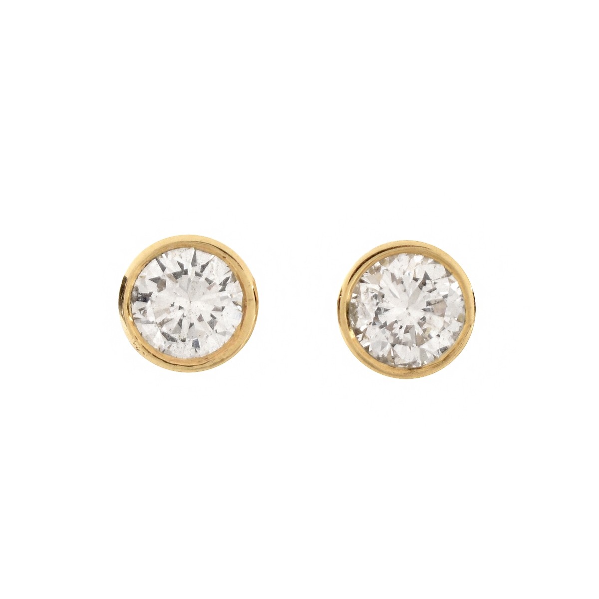 Diamond and 14K Ear Studs