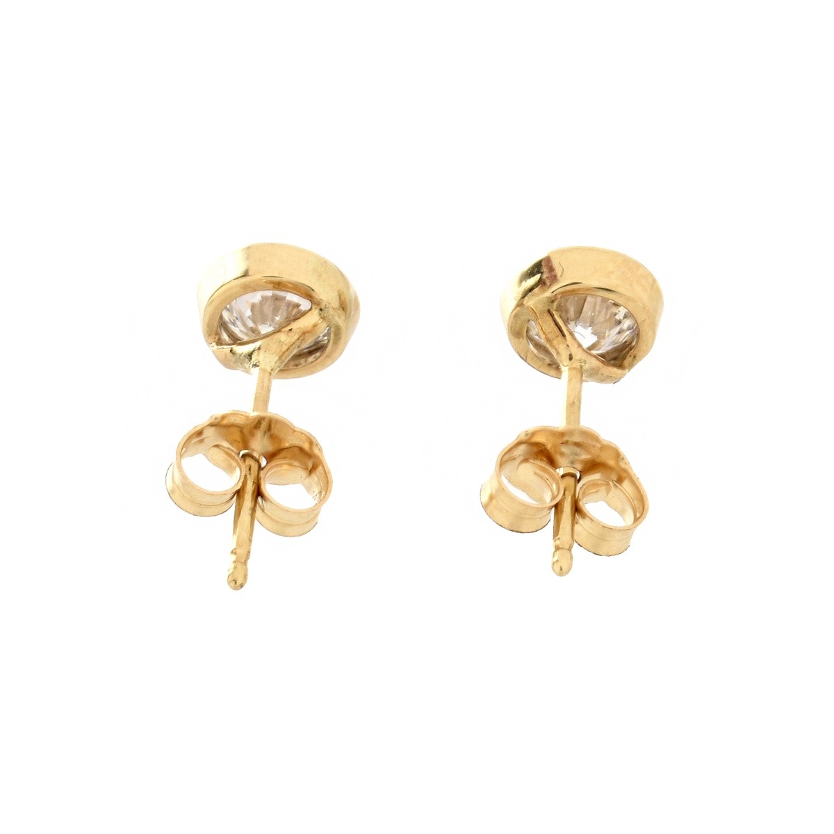 Diamond and 14K Ear Studs