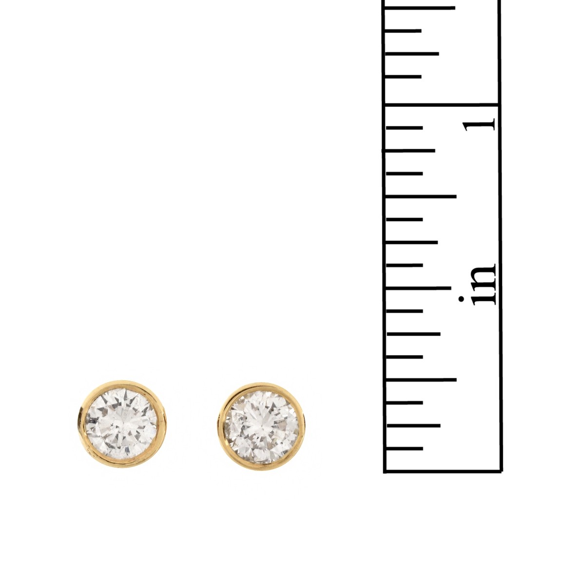 Diamond and 14K Ear Studs