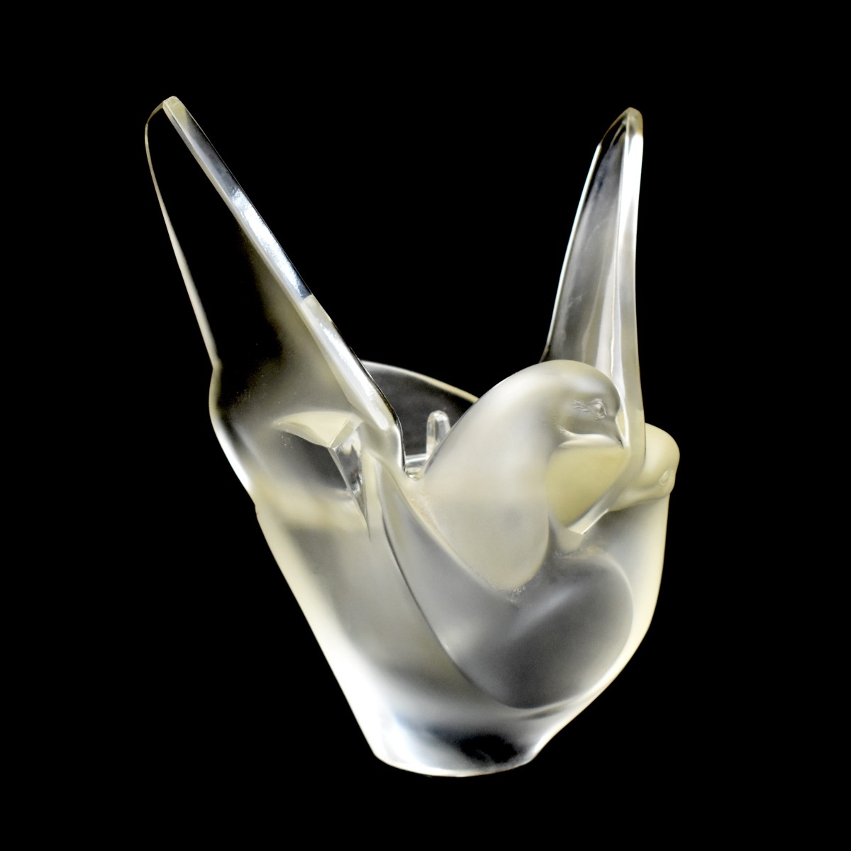 Lalique "Loving Dove" Flower Frog