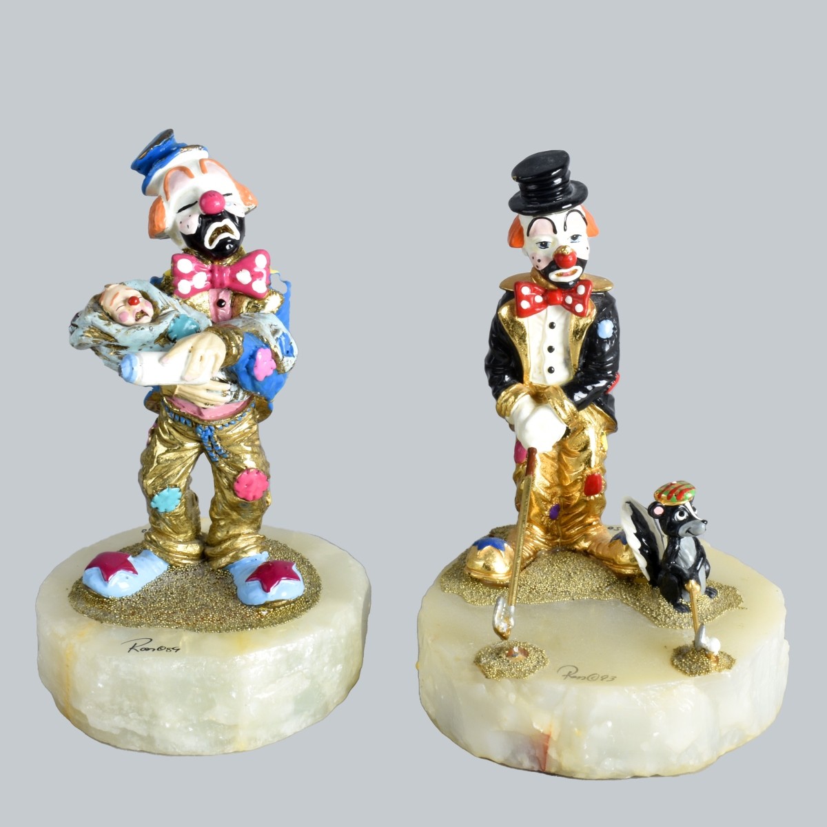 Ron Lee Enamel Clown Figures