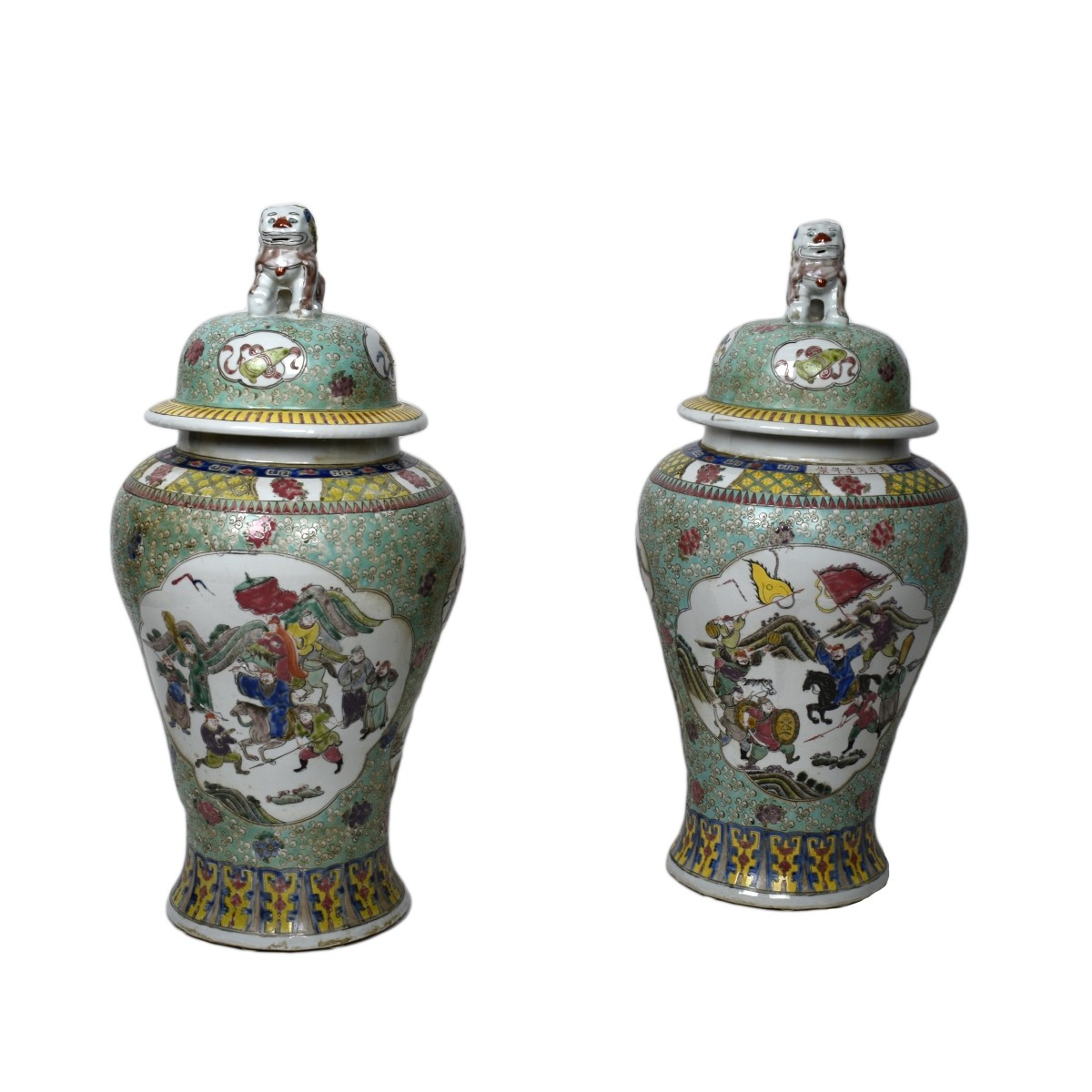 Pair of Chinese Covered Jars