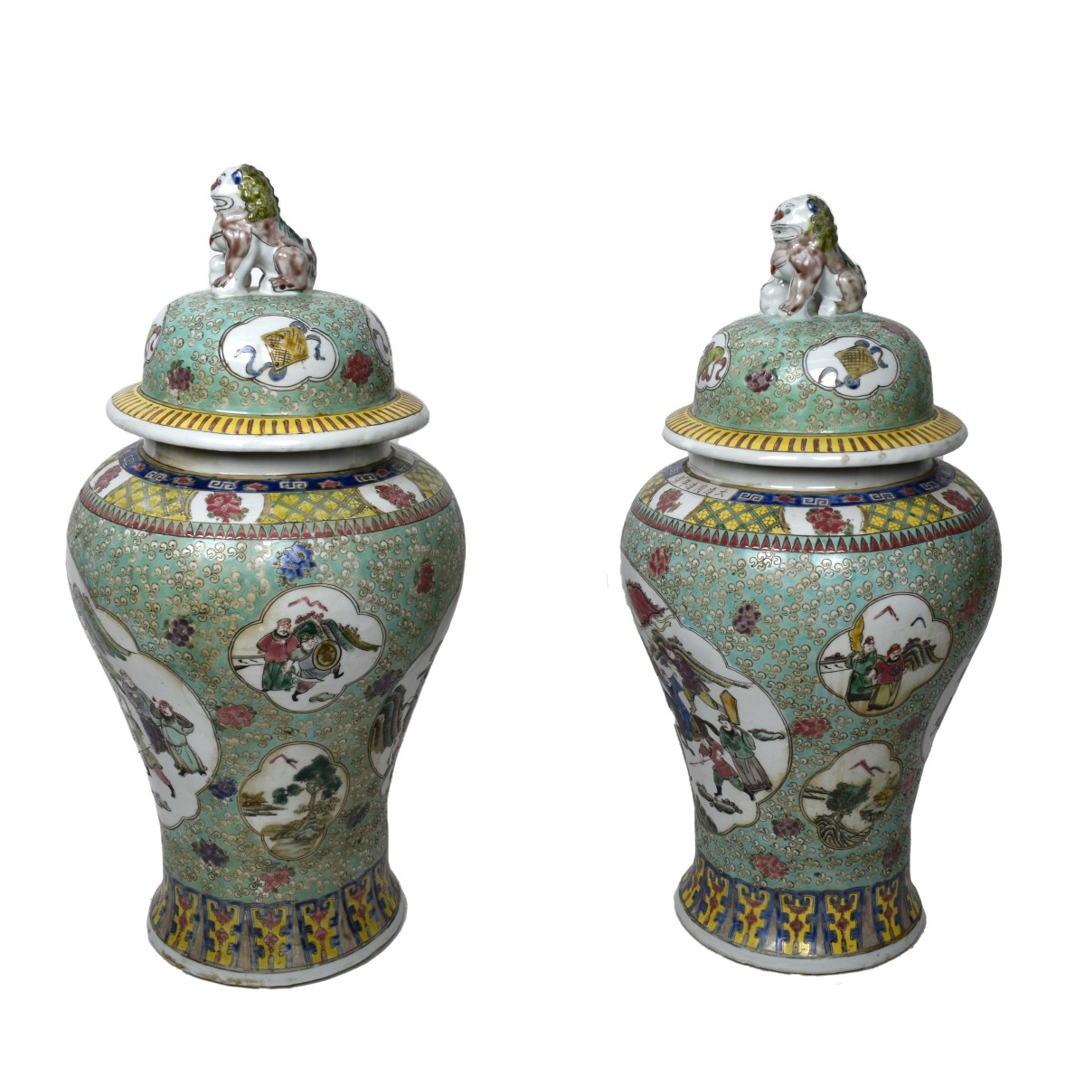 Pair of Chinese Covered Jars