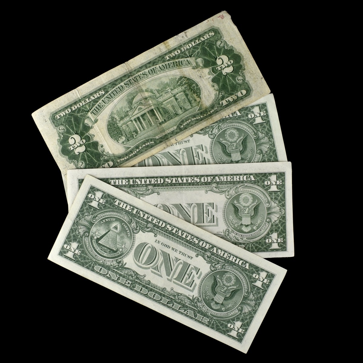 Four U.S Federal Reserve Notes