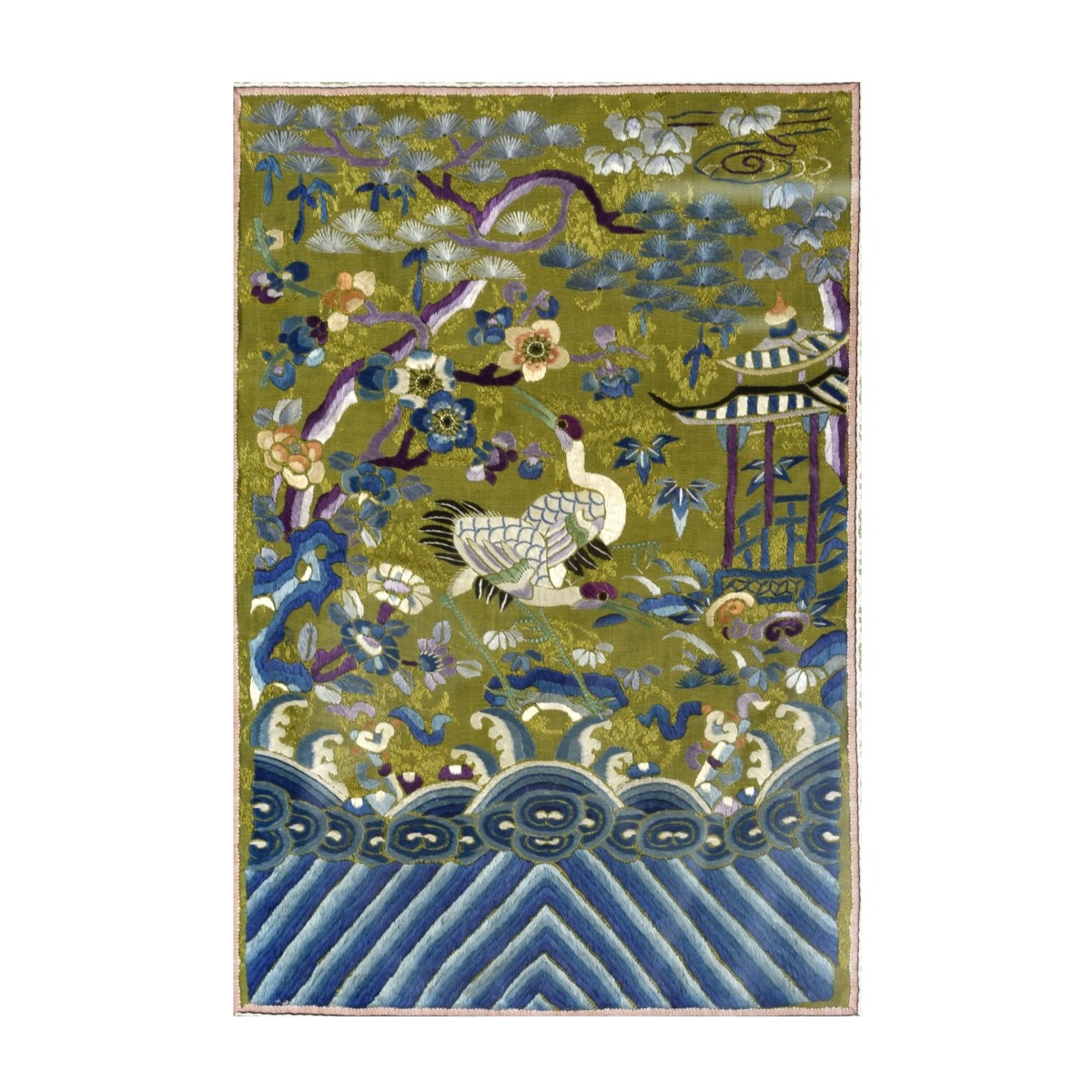 Antique Chinese Silk Embroidered Panel