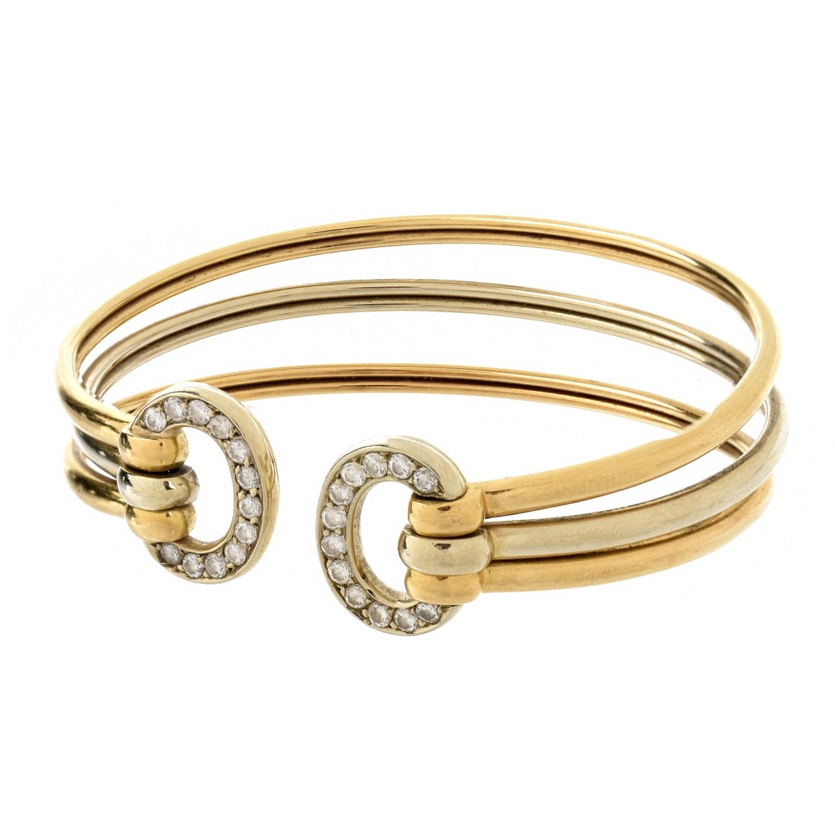 Diamond and 18K Cuff Bangle