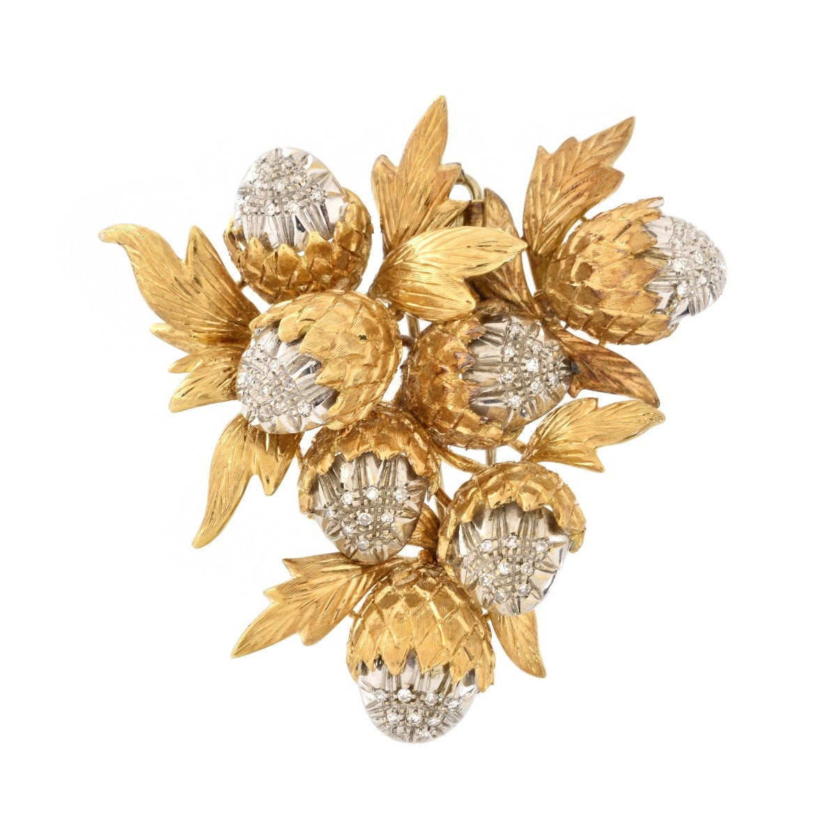 Diamond and 18K Brooch