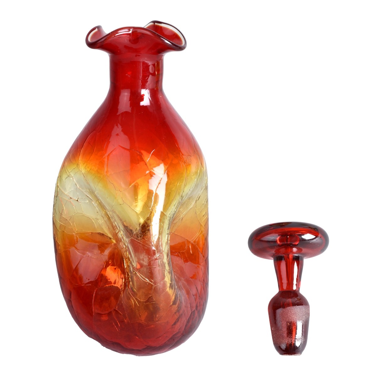 Blenko Glass Vessels with Stoppers