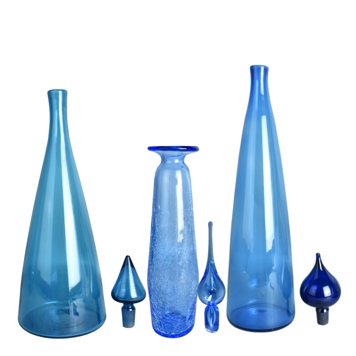 Blenko Glass Vessels with Stoppers