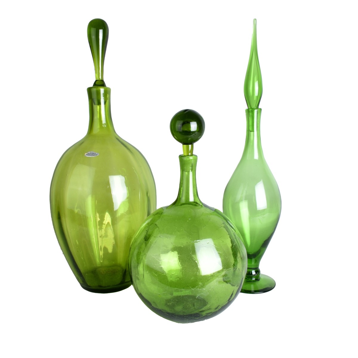 Blenko Glass Vessels with Stoppers