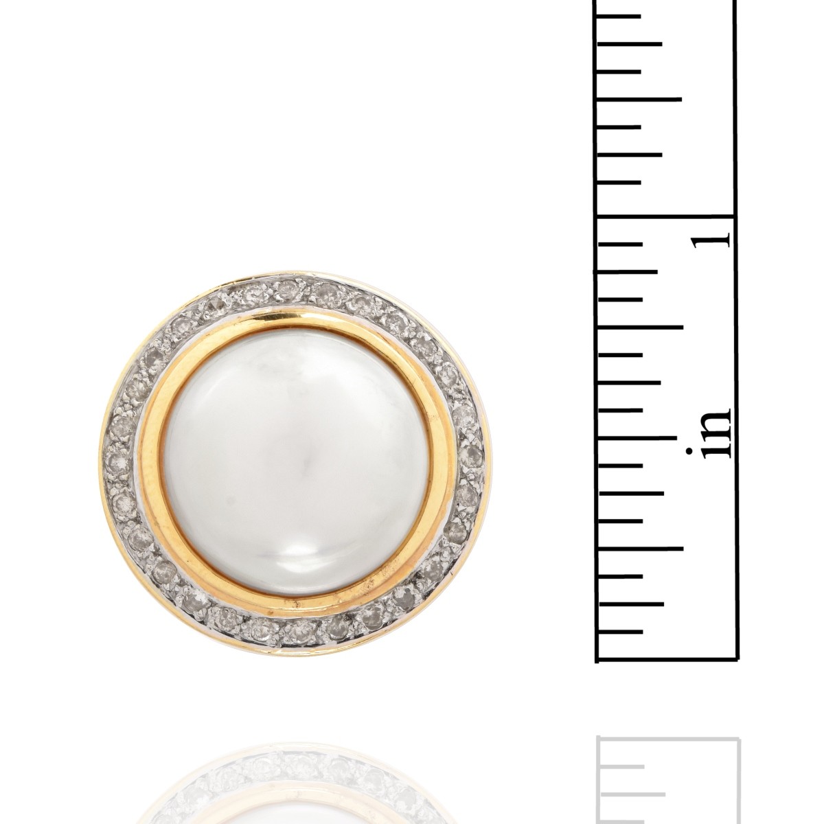 Pearl, Diamond and 14K Ring