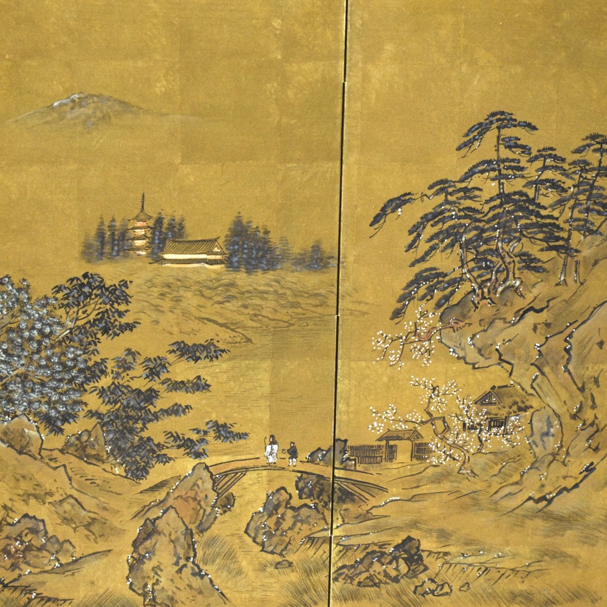 Japanese 4-Panel Byobu Folding Screen