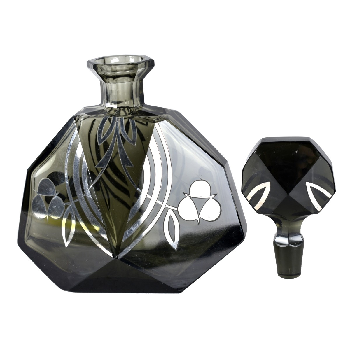 Czech Bohemian Art Deco Decanter Set