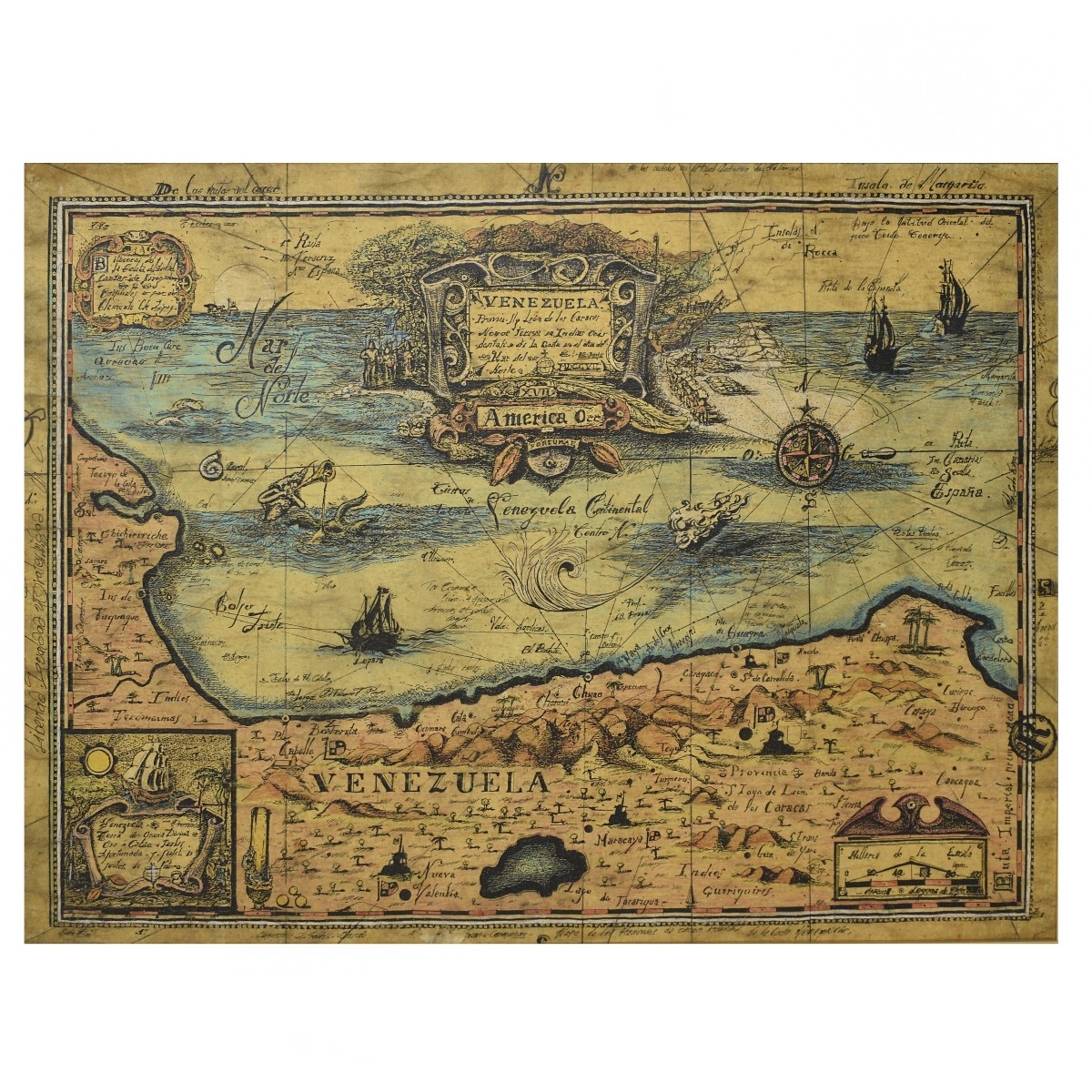 Large Vintage Venezuelan Map