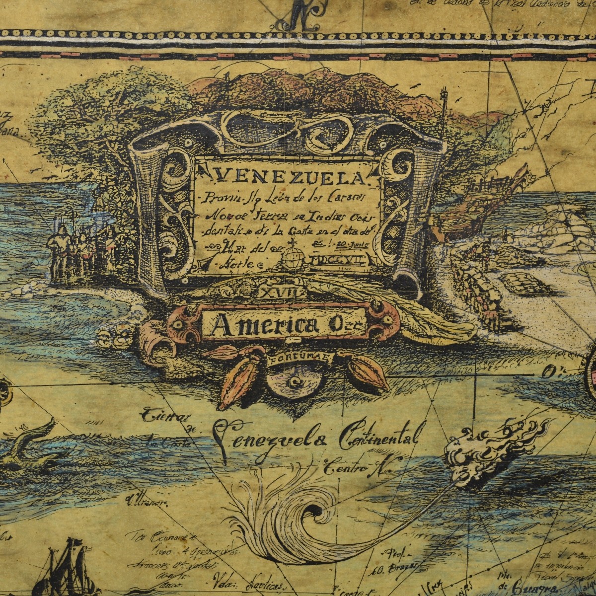 Large Vintage Venezuelan Map