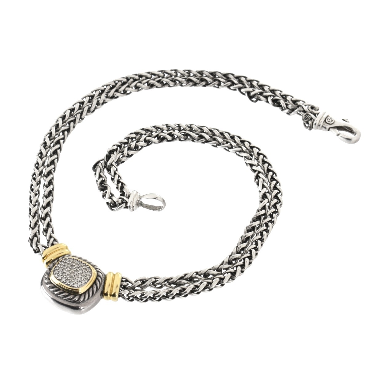 David Yurman Diamond, 18K and Silver Necklace