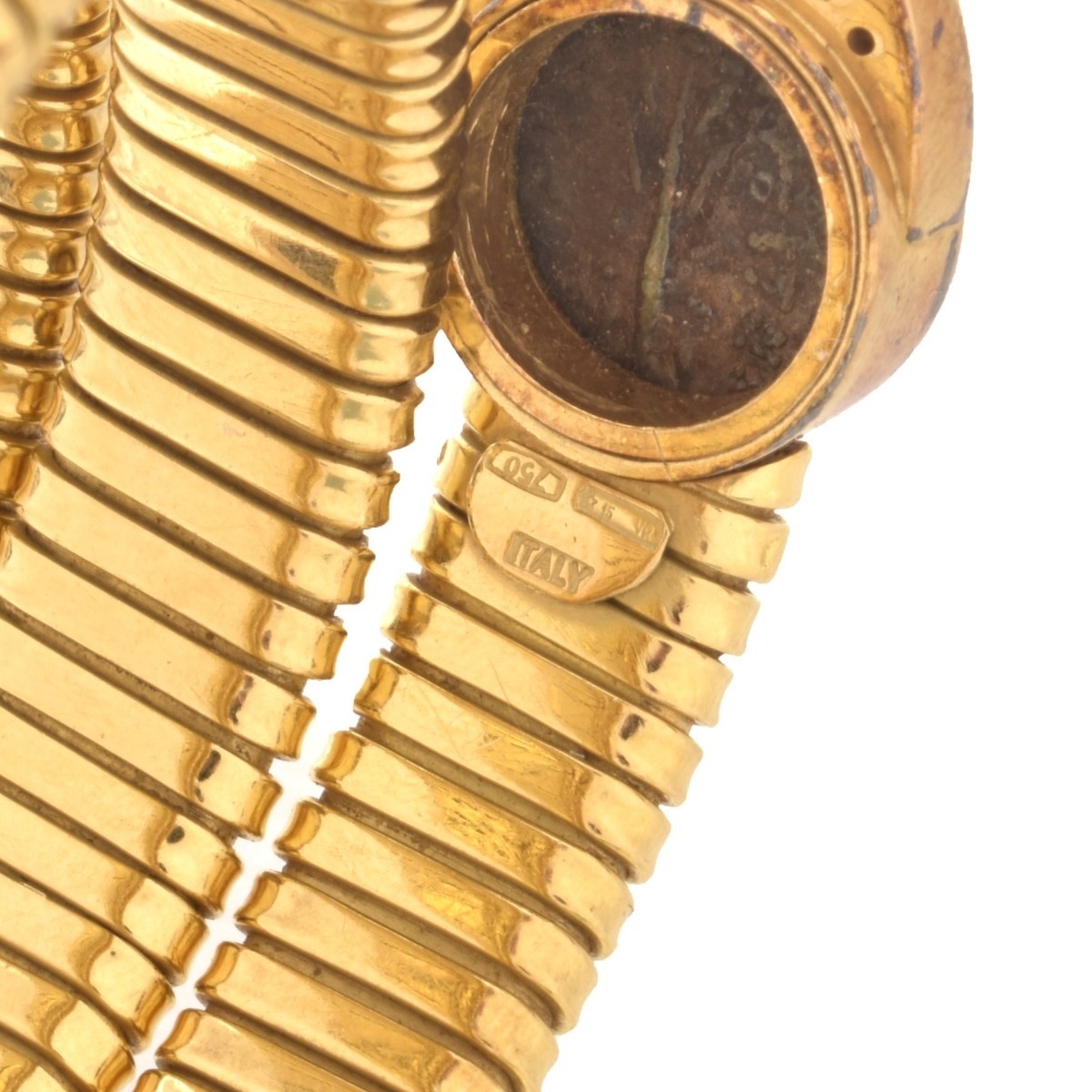 18K, Diamond and Roman Coin Bracelet