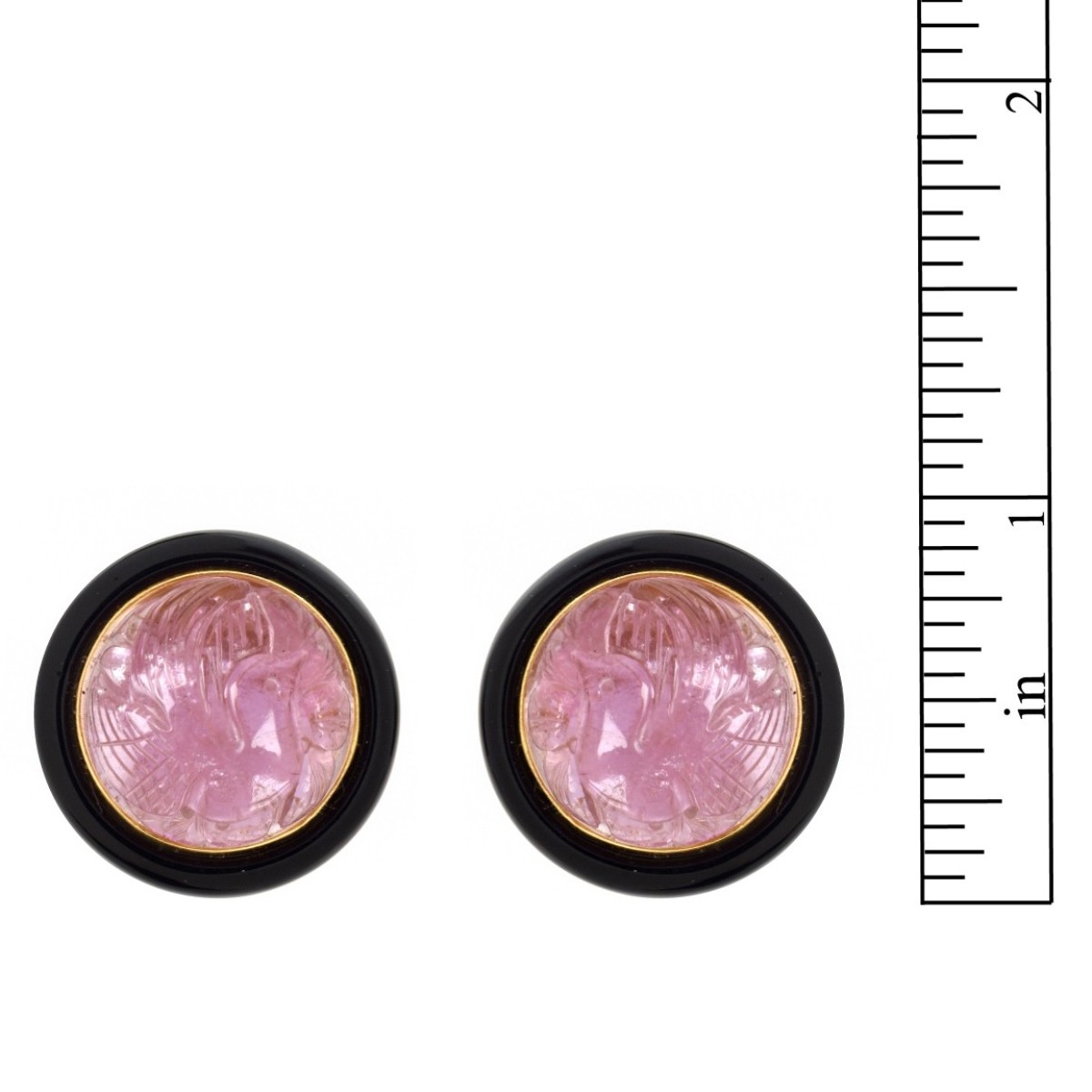 Tourmaline, Onyx and 18K Earrings