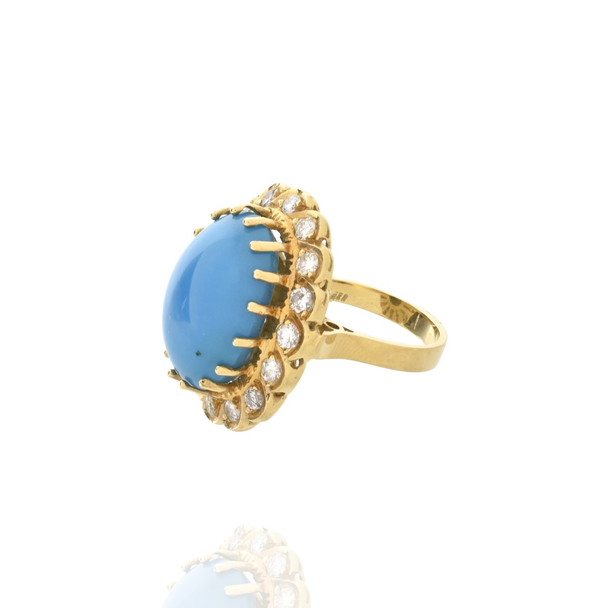 Turquoise, Diamond and 18K Ring