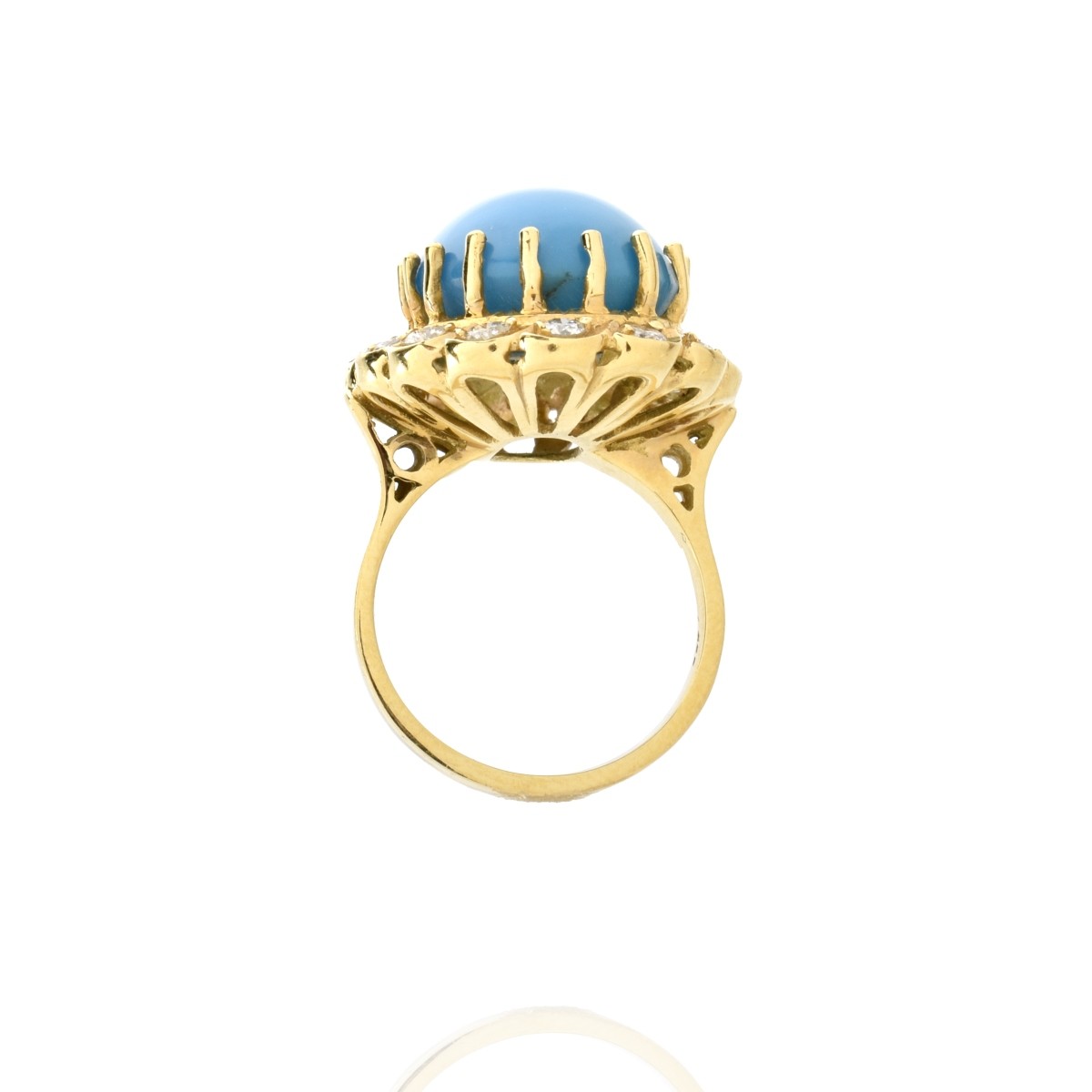 Turquoise, Diamond and 18K Ring