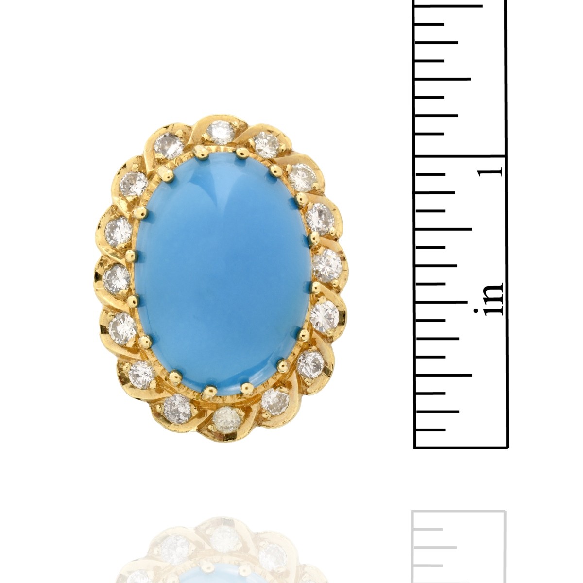 Turquoise, Diamond and 18K Ring