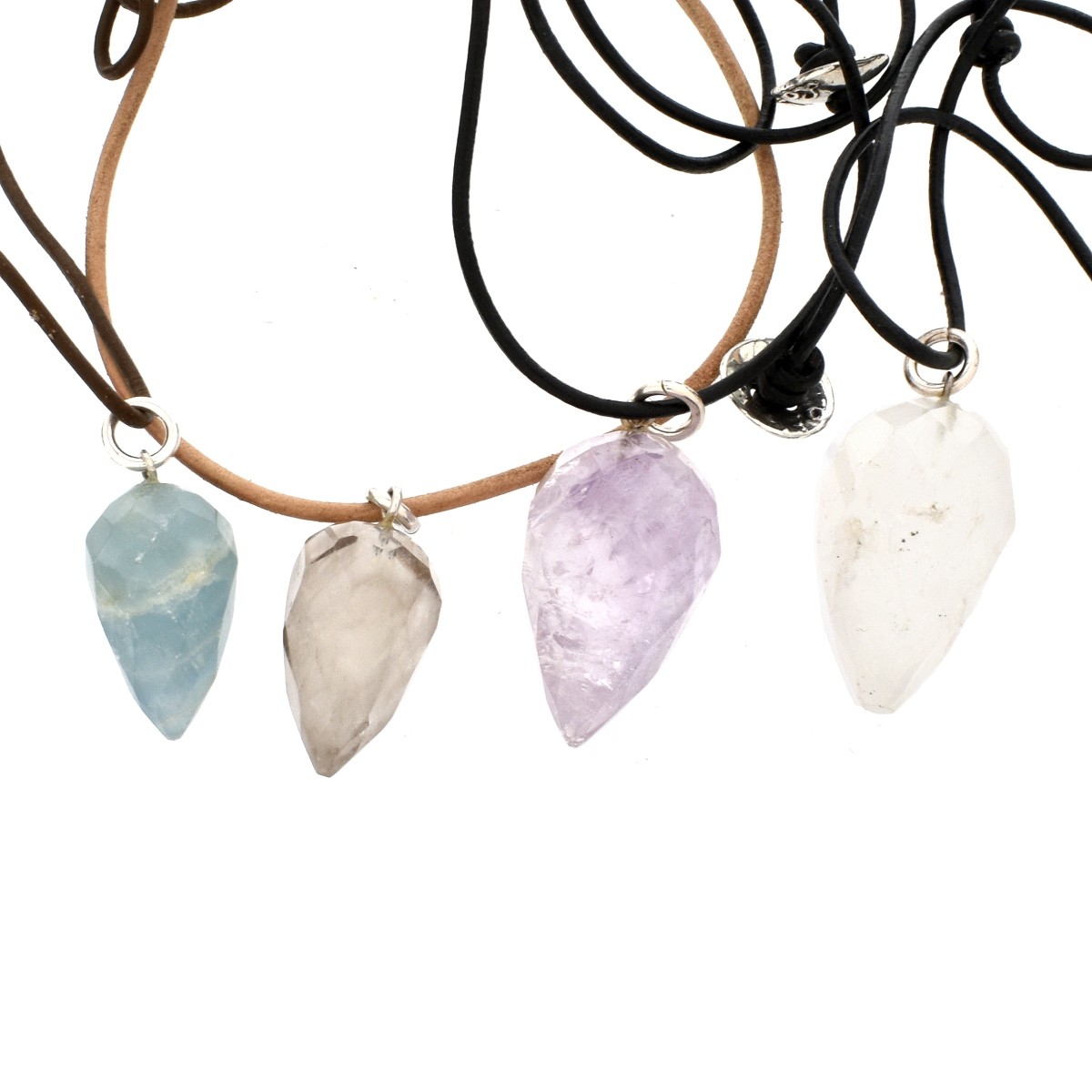 Silver and Quartz Pendant Necklaces