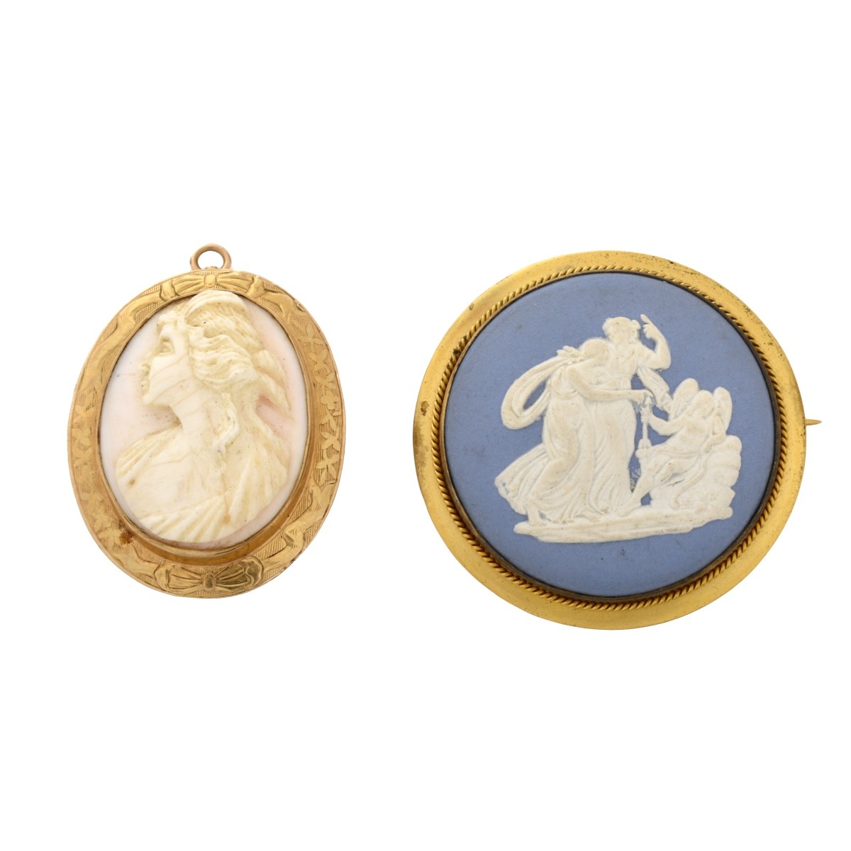 Two Cameo Brooches