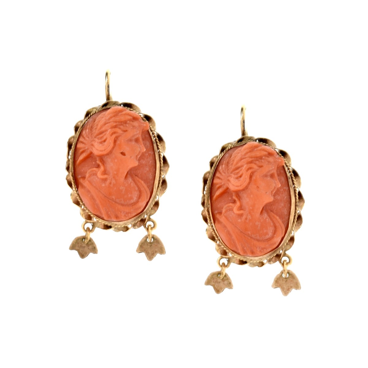 Coral and 14K Earrings