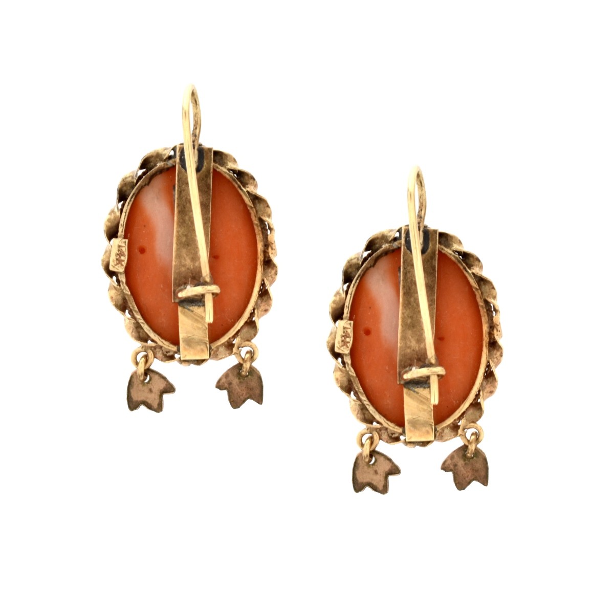 Coral and 14K Earrings