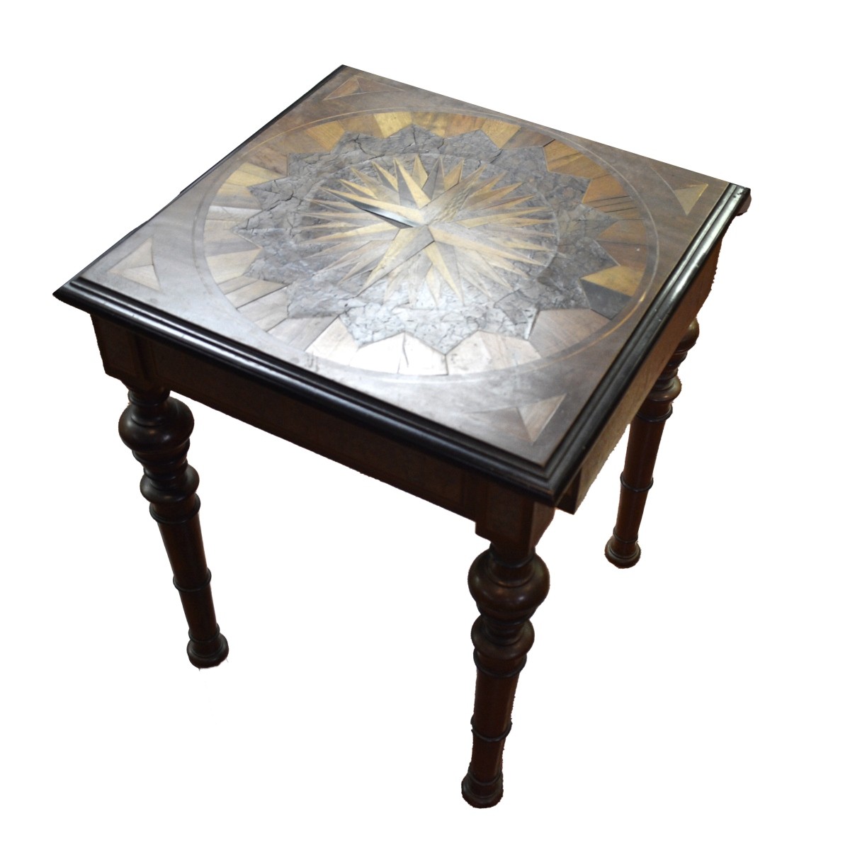 Compass Rose Inlay End Table