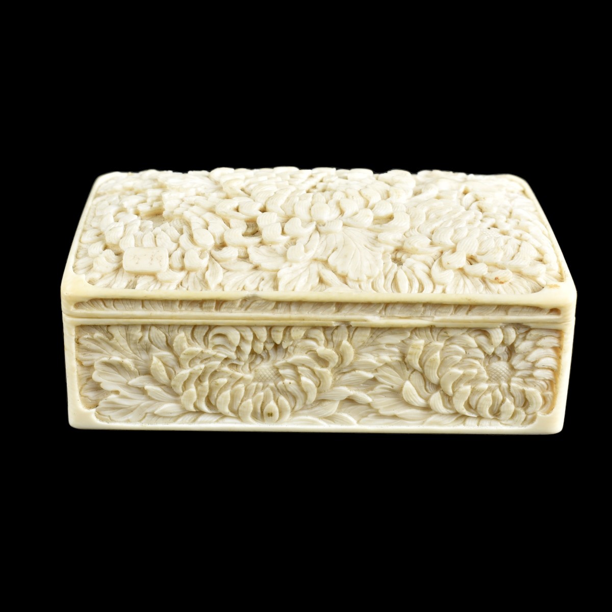 Chinese Carved Floral Covered Box