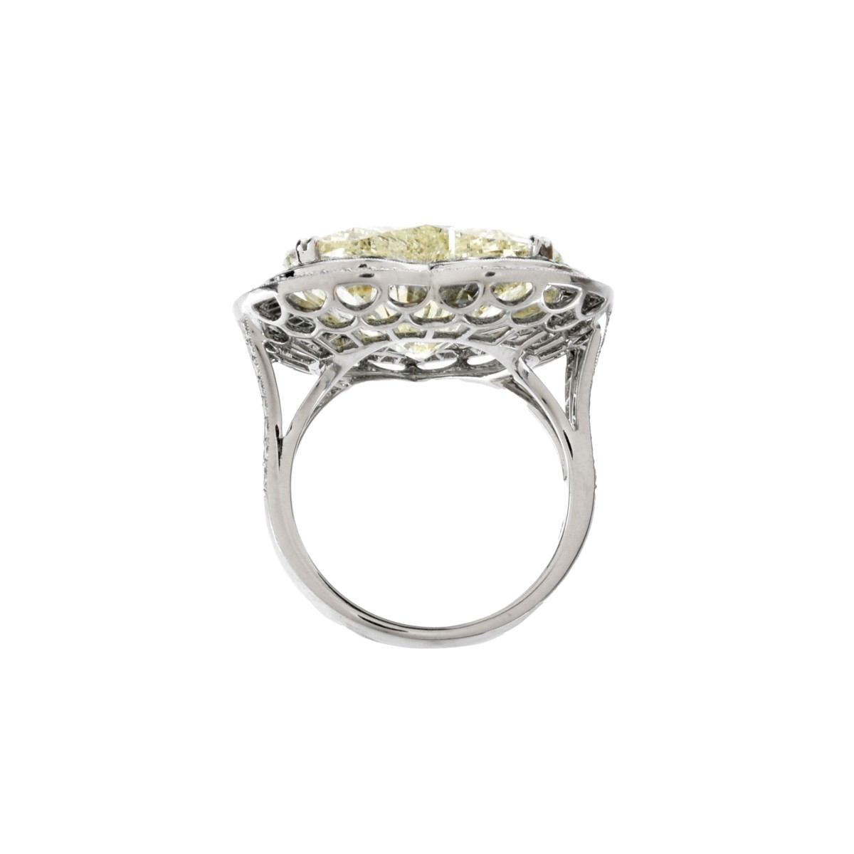 EGL 15.01 Carat Diamond and Platinum Ring