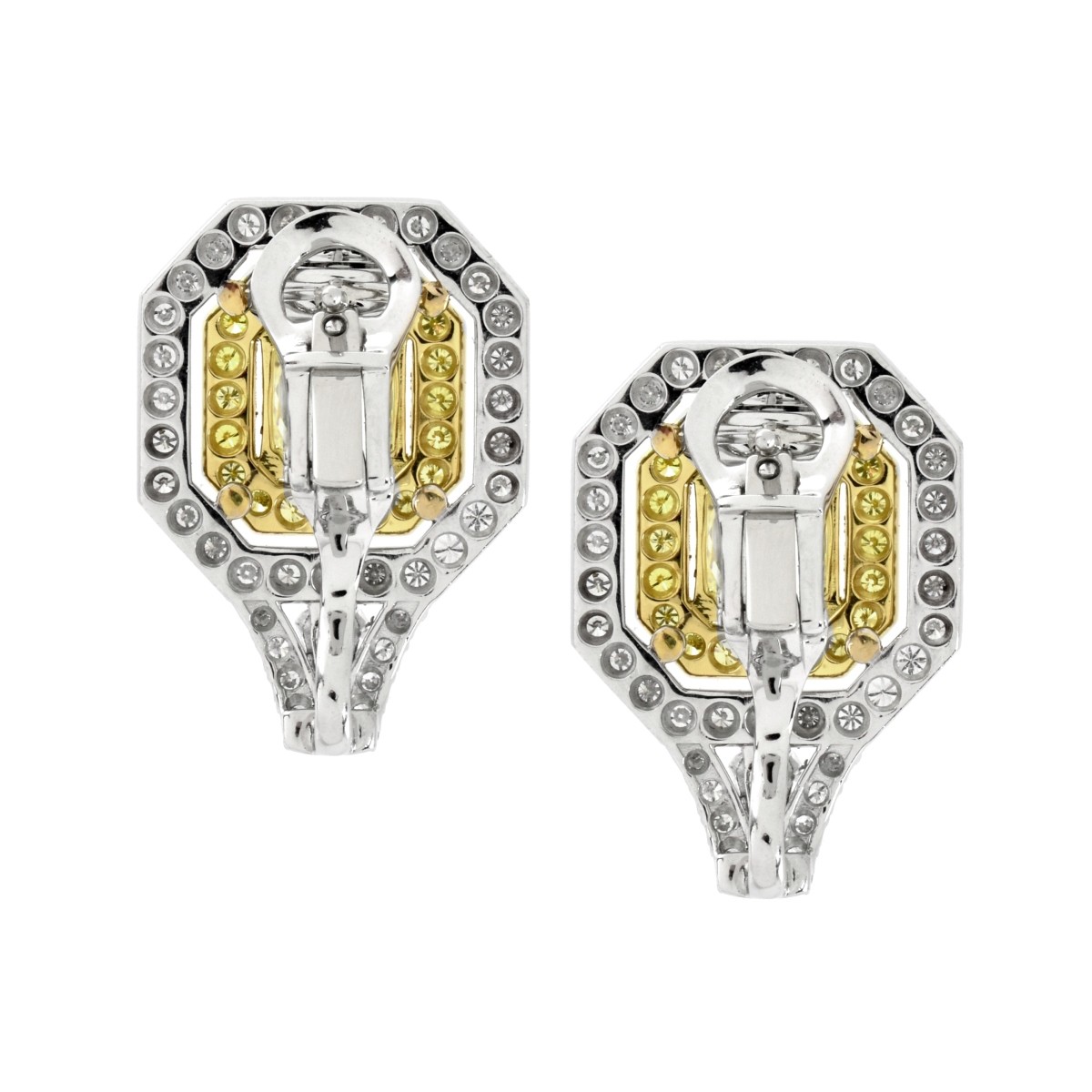 GIA 6.04ct Fancy Light Yellow Diamond Earrings