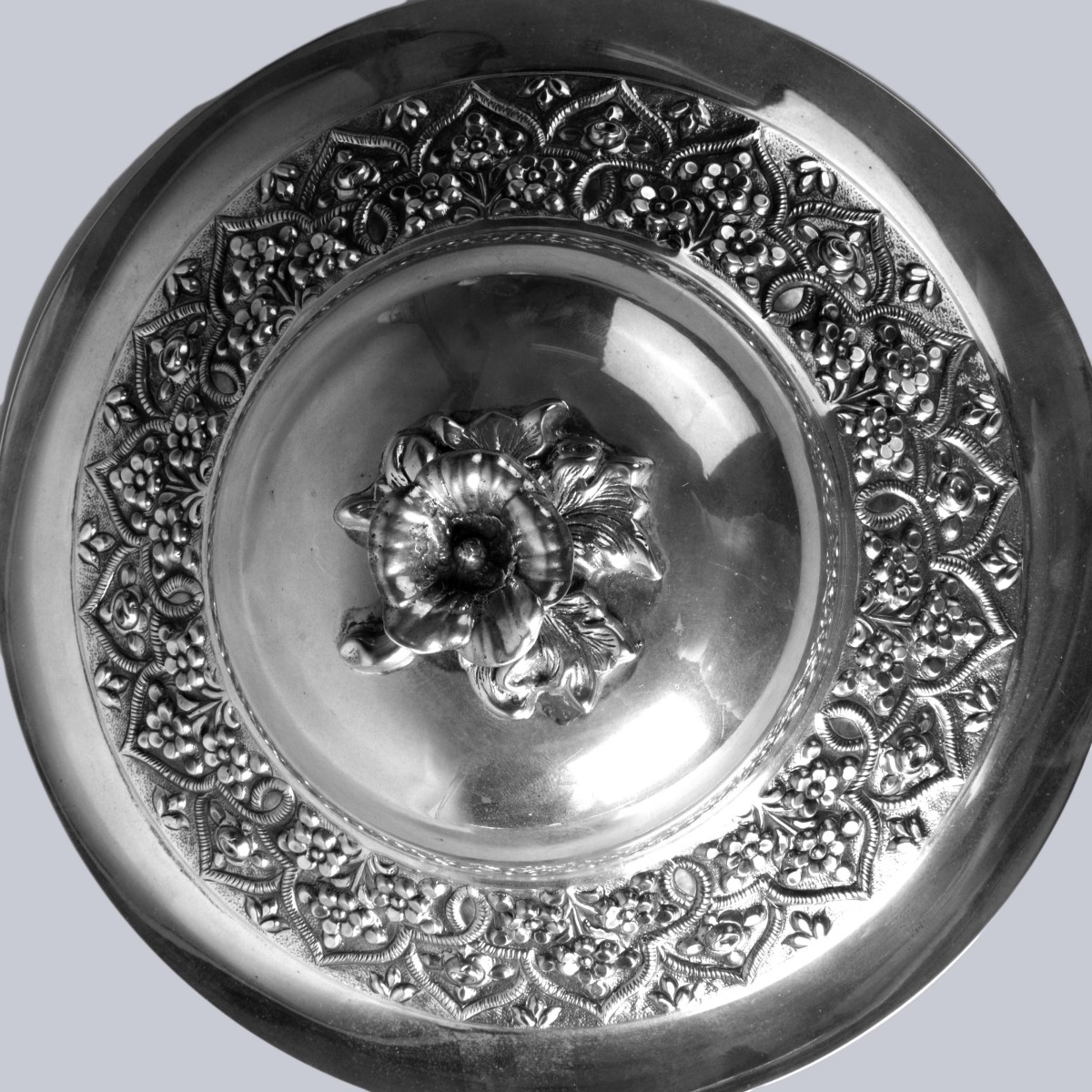 Turkish 900 Silver Covered Bowl