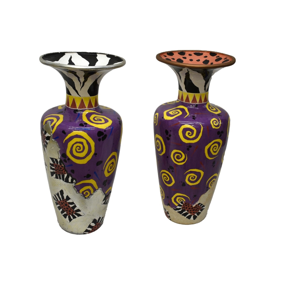 Pair of Postmodern Porcelain Vases