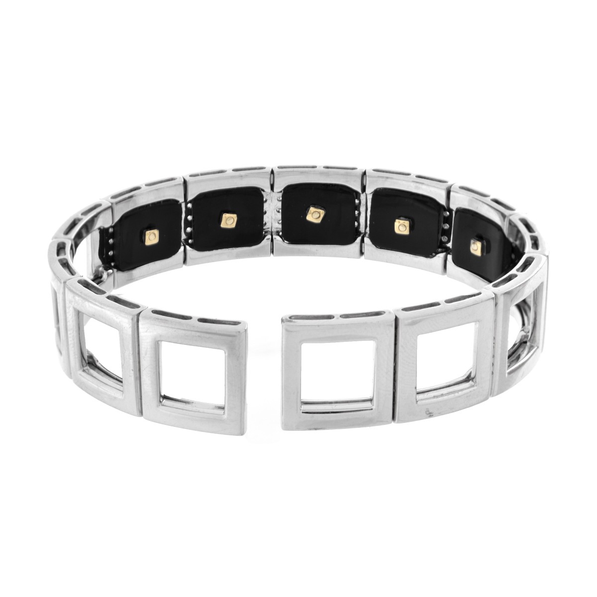 Diamond, Onyx and 18K Bangle