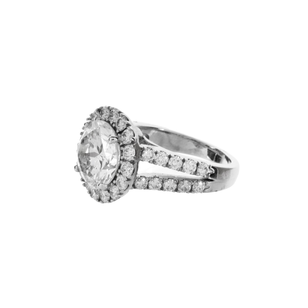 EGL 6.43 Carat Diamond and 18K Ring