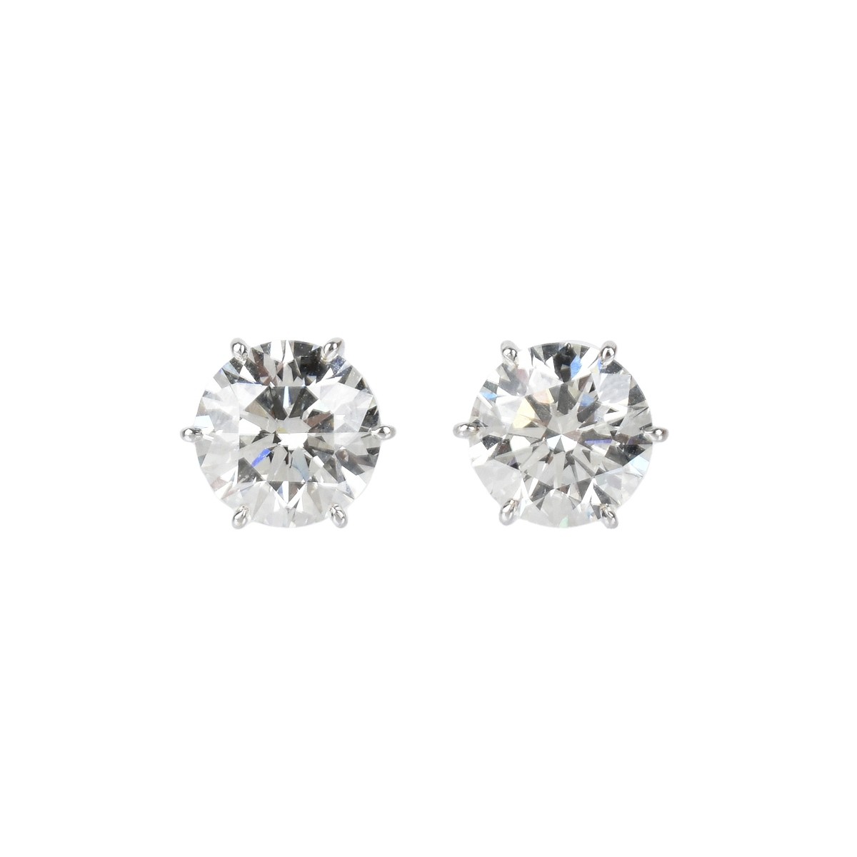 GIA 10.03 Carat Diamond and Platinum Ear Studs