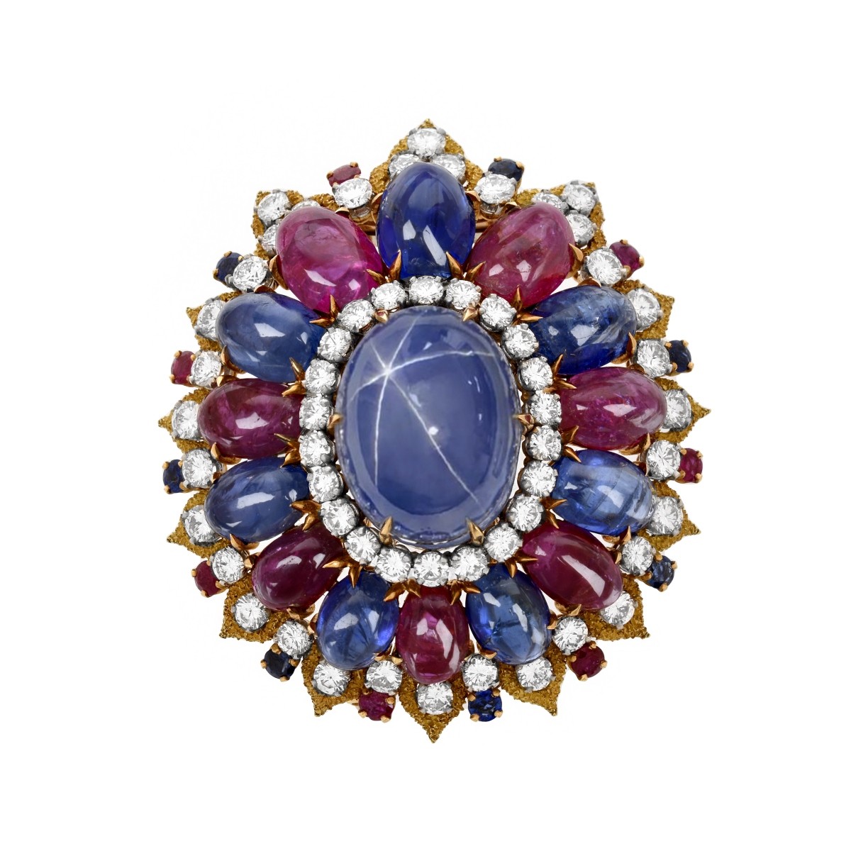 Bulgari Gemstone and 18K Brooch
