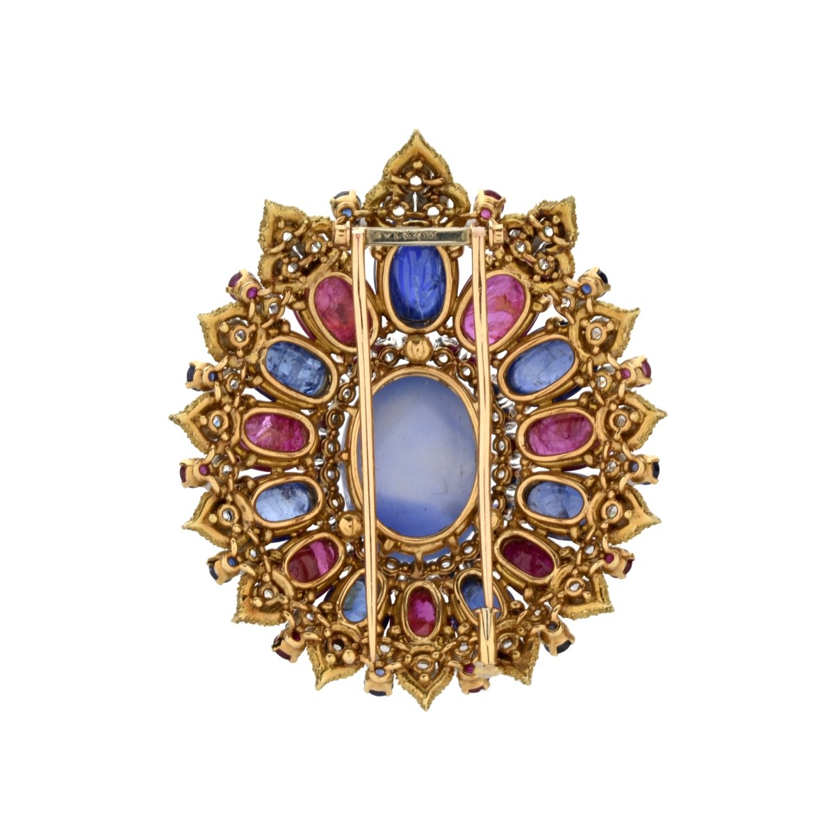 Bulgari Gemstone and 18K Brooch