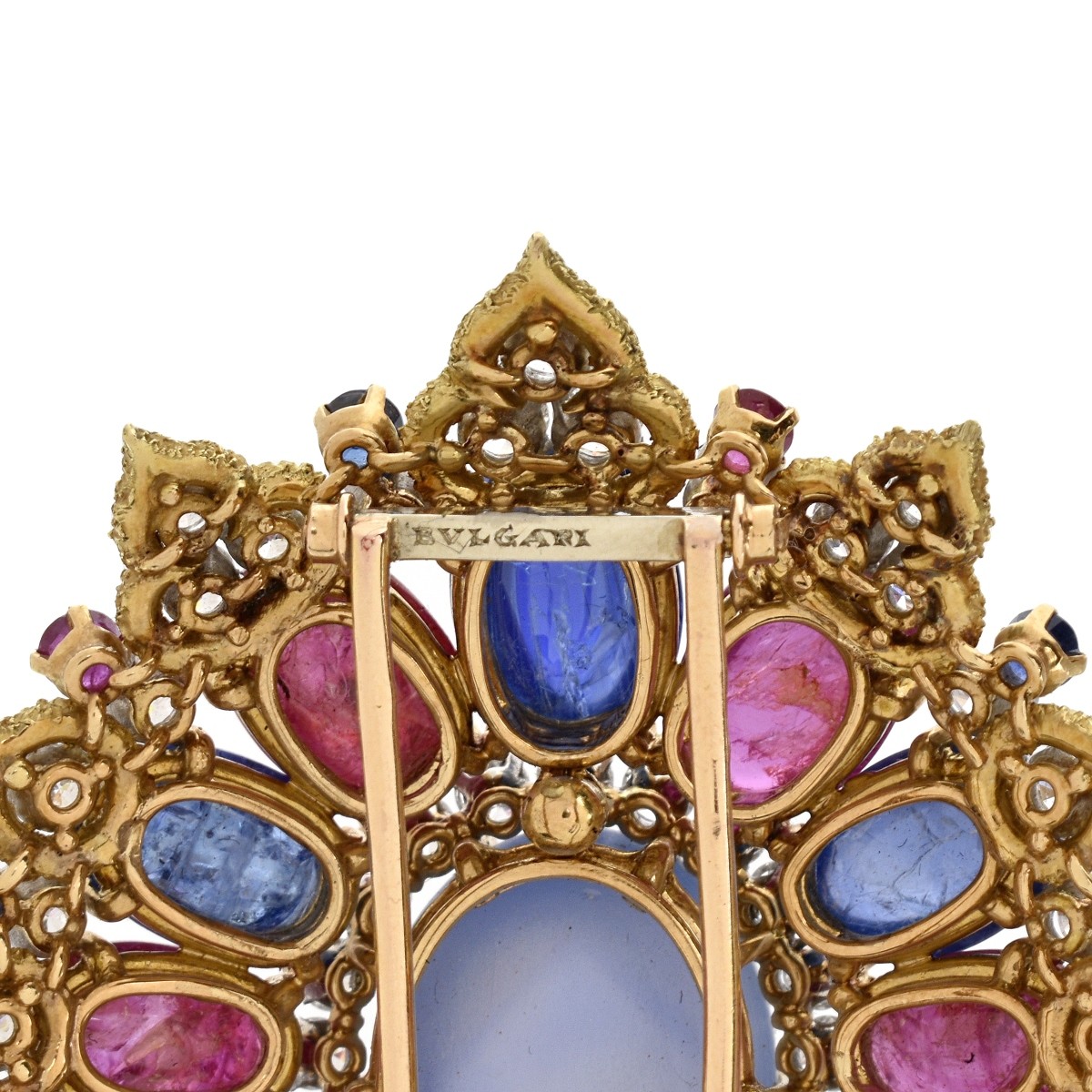 Bulgari Gemstone and 18K Brooch