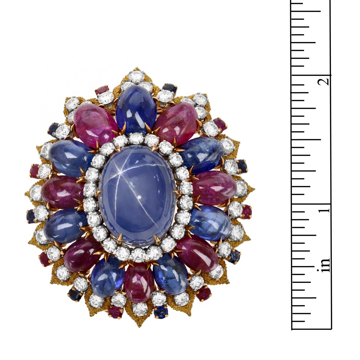 Bulgari Gemstone and 18K Brooch