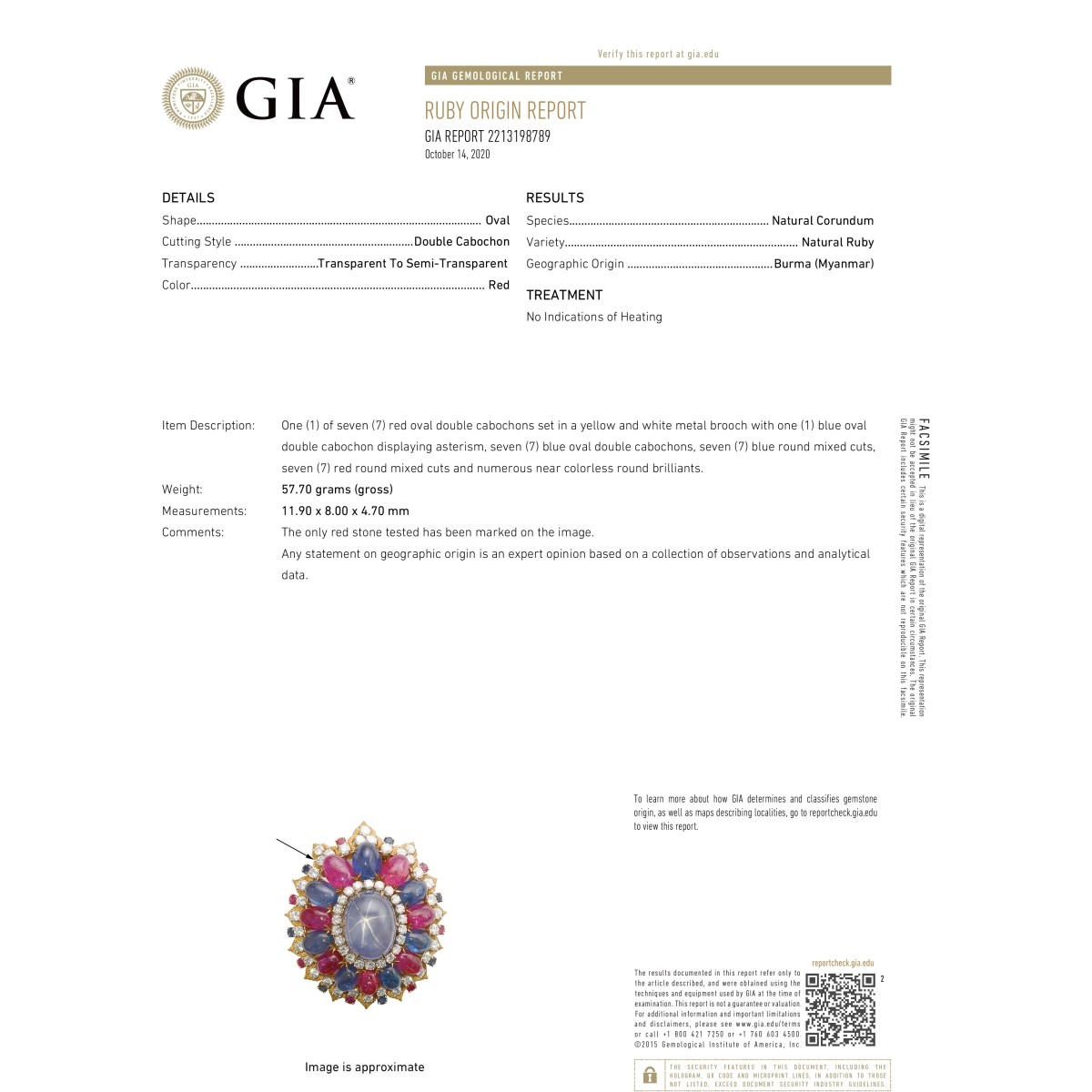 Bulgari Gemstone and 18K Brooch