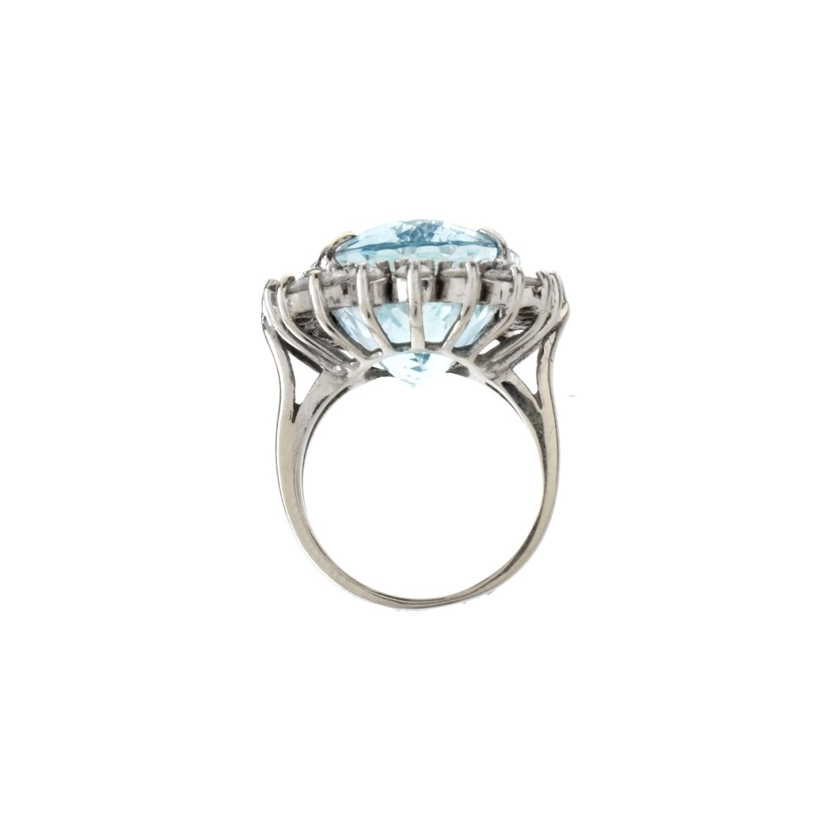 Aquamarine, Diamond and 14K Ring