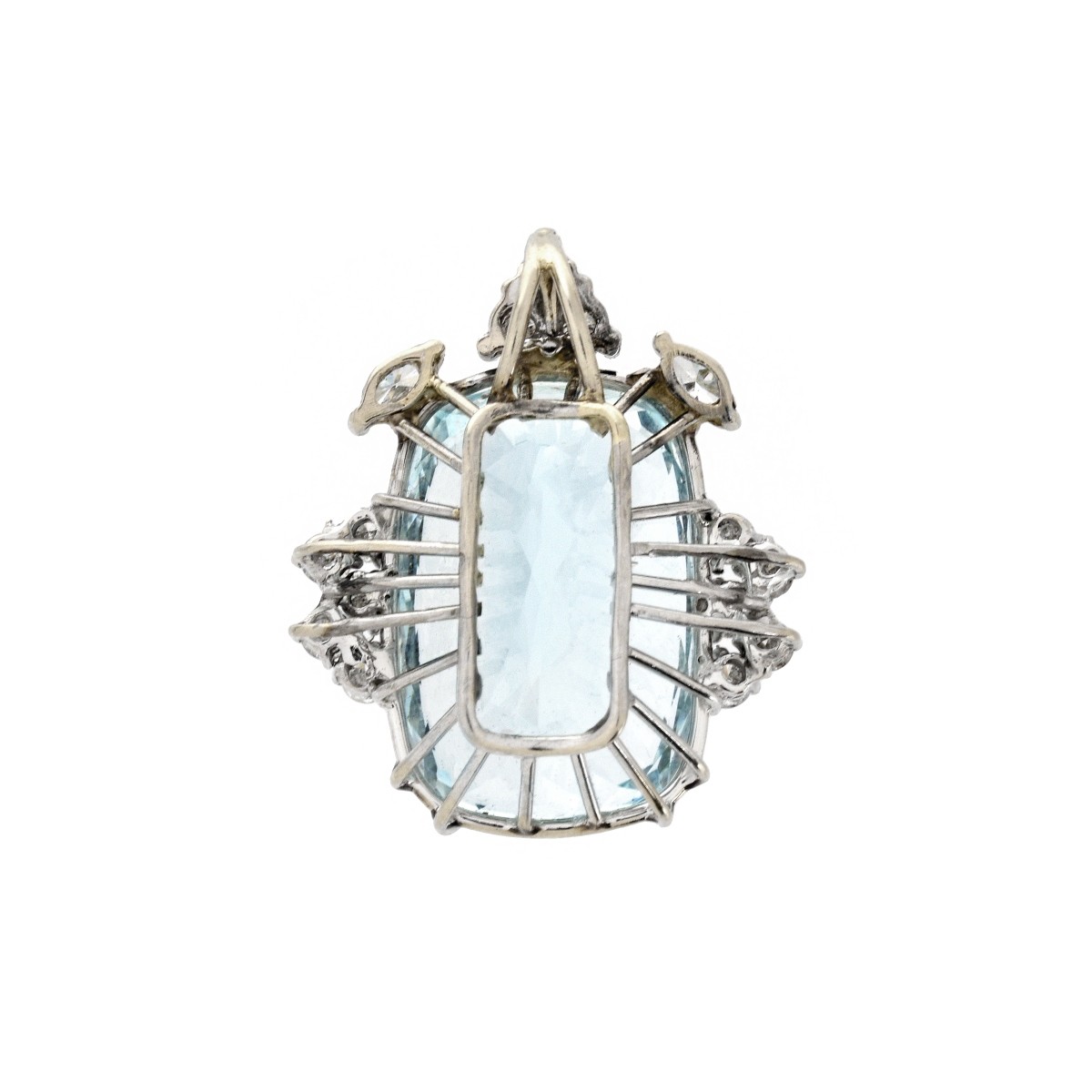 Aquamarine, Diamond and 14K Pendant