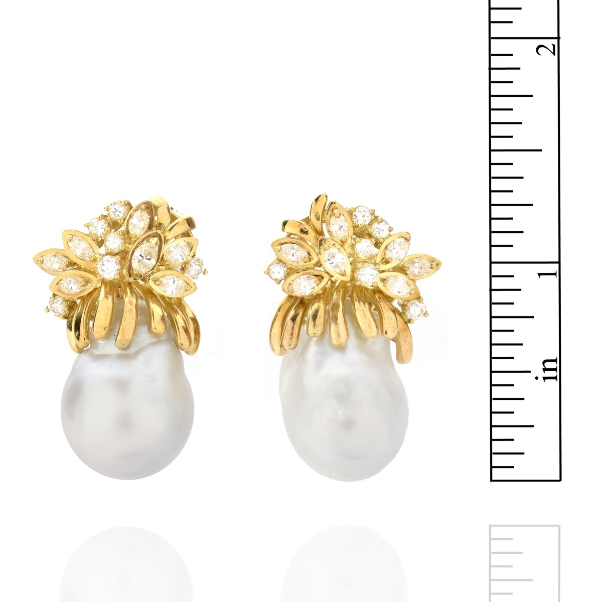 Pearl, Diamond and 18K Earrings