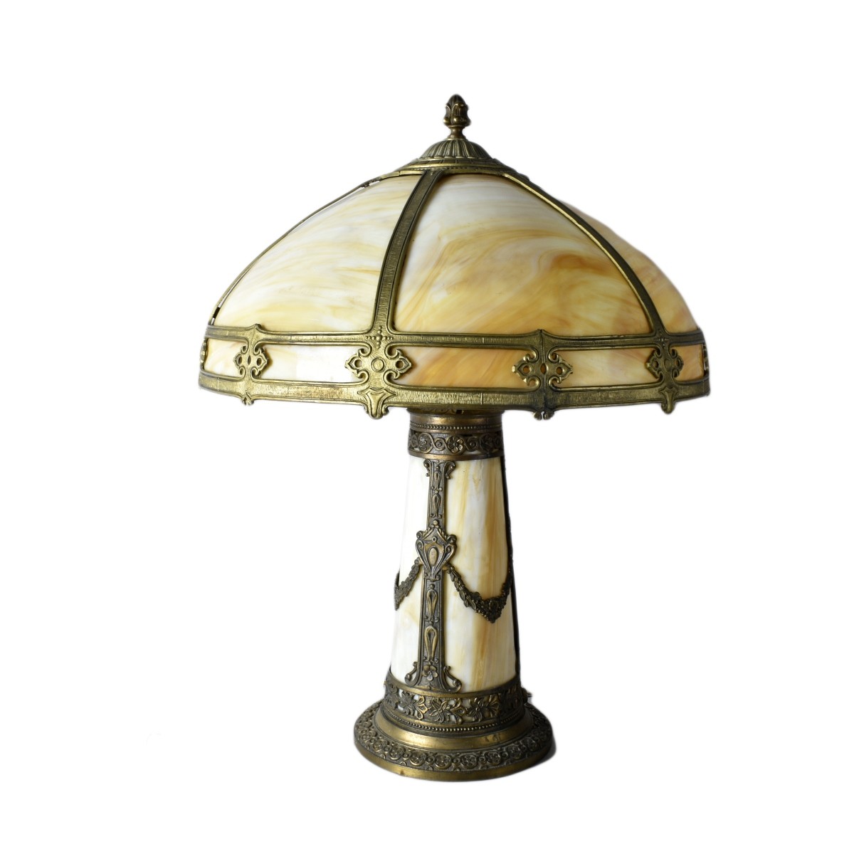 Antique Caramel Slag Glass Lamp