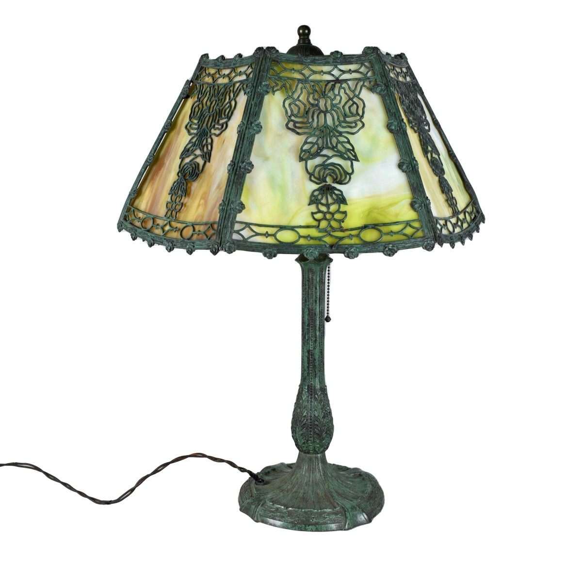 Antique Slag Glass Lamp