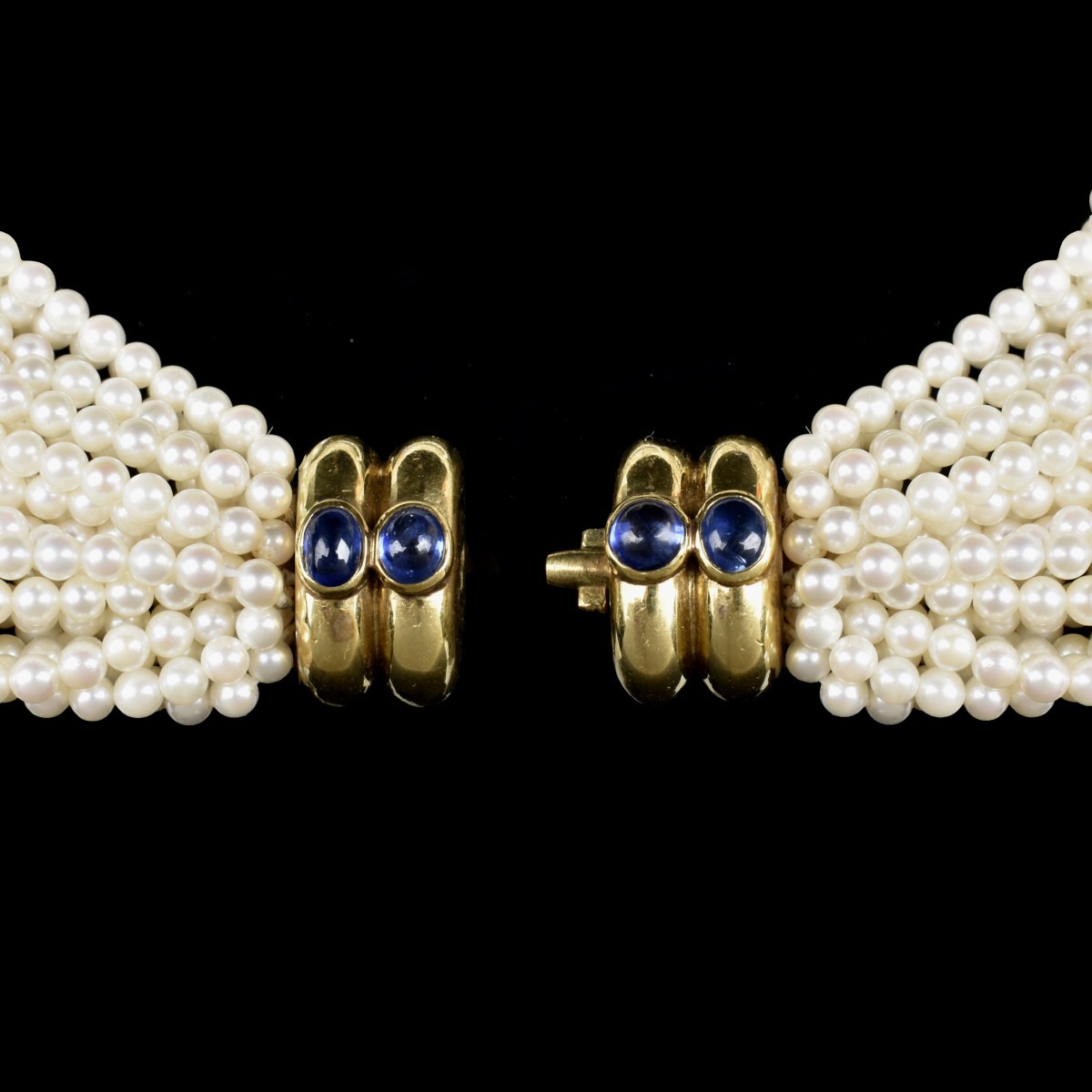 Pearl, Sapphire and 18K Necklace