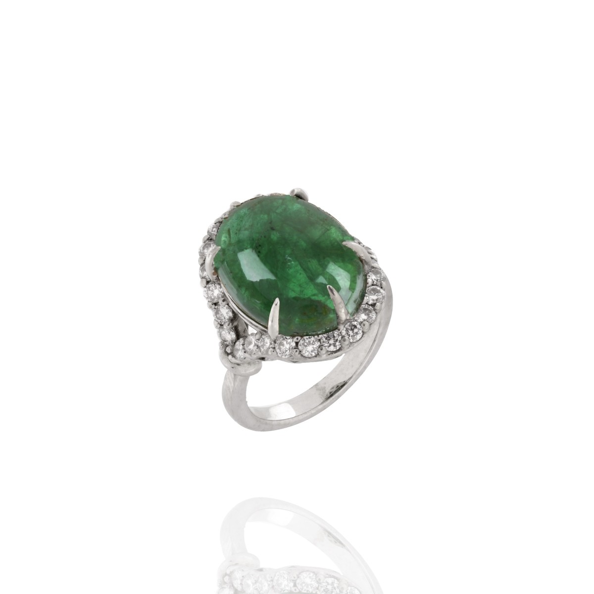 GIA Emerald, Diamond and 14K Ring